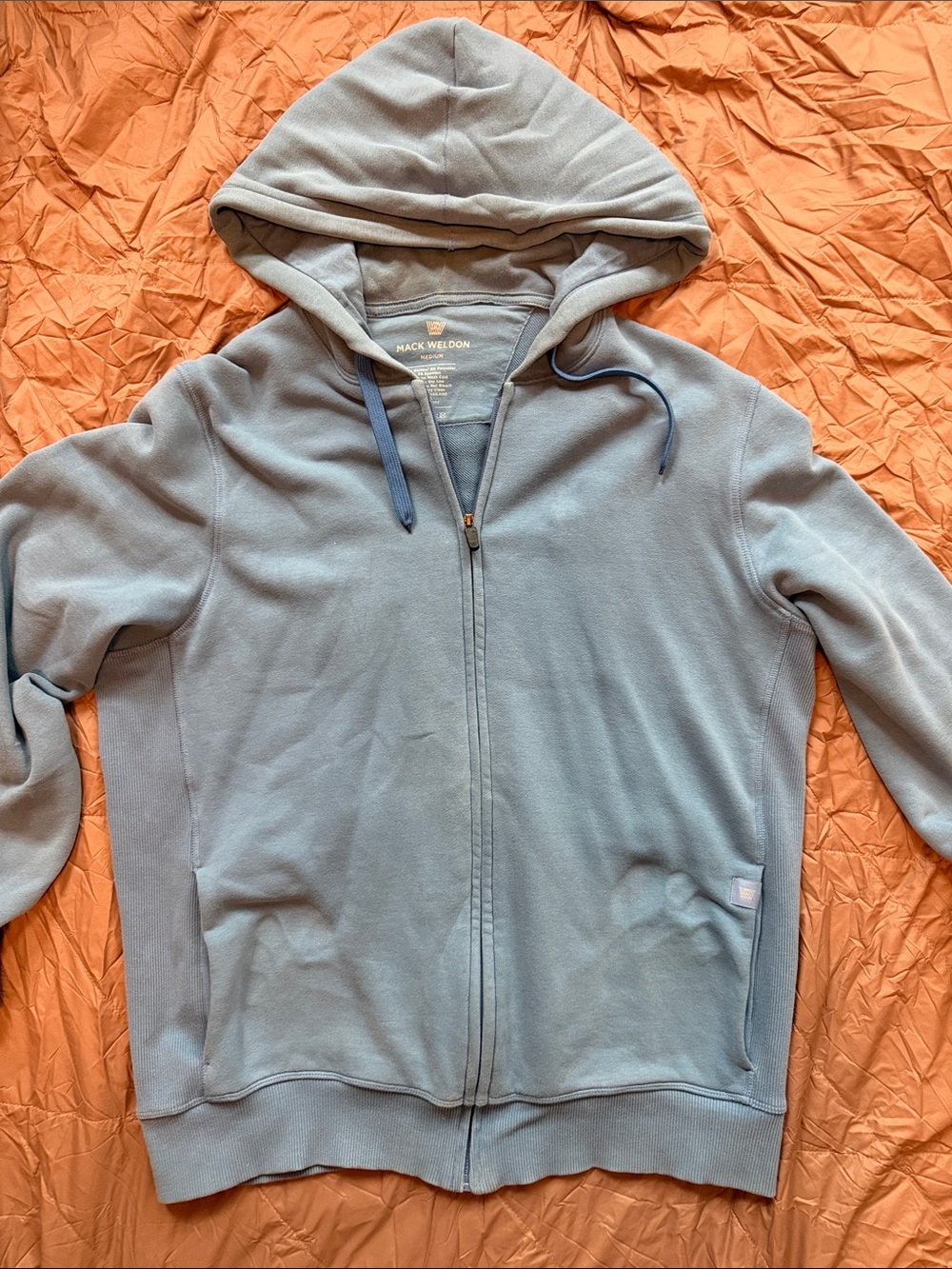 Mack Weldon Ace Men's Sky Blue Full-Zip Hoodie
